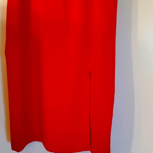 Red Slit Skirt Suit John Meyer Skirt Lined & Feminine with Sexy Adjustable Slit - Picture 2 of 12